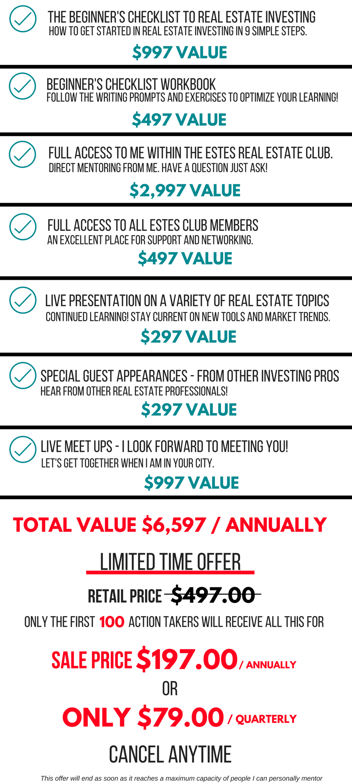 The Estes Real Estate Club Checkout Page - 